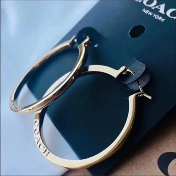 Coach Gold Hoop Earrings​​​​​ - Picture 1 of 2